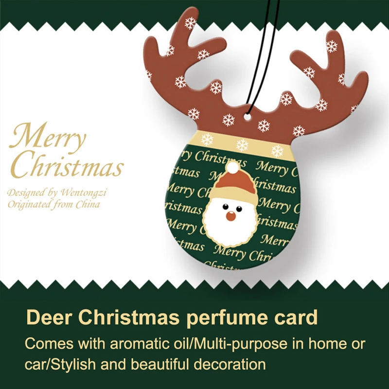 

Car-styling Deer Shape Car Hanging Perfume Air Freshener for Merry Christmas Gift Fragrance Papers Car Perfume Auto Decoration