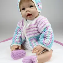 Nicery 20-22 дюймов 50-55 см кукла новорожденного ребенка мягкая силиконовая игрушка для мальчиков и девочек Reborn Baby Doll подарок для детей разноцветная шапочка Bady Doll