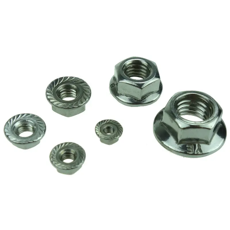 

Stainless Steel Metric thread 304 M3 M4 M5 M6 M8 M10 M12 Hex Flange Nuts DIN6923