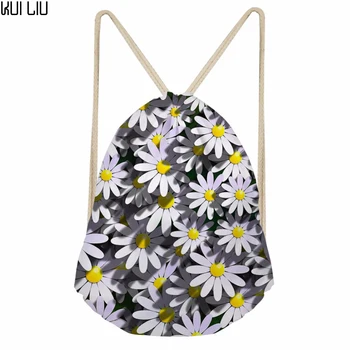 

Customized Women Drawstring Bags Garten Flower Pattern Sack Pack for Female Travel Small Bagpack Daily Use Packs 2018
