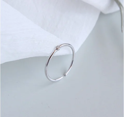 Большое J.W серебряное тонкое кольцо на палец из розового золота с кубическим цирконием, регулируемое кольцо из 925 пробы серебра, свадебные кольца, хорошее ювелирное изделие - Цвет основного камня: Silver