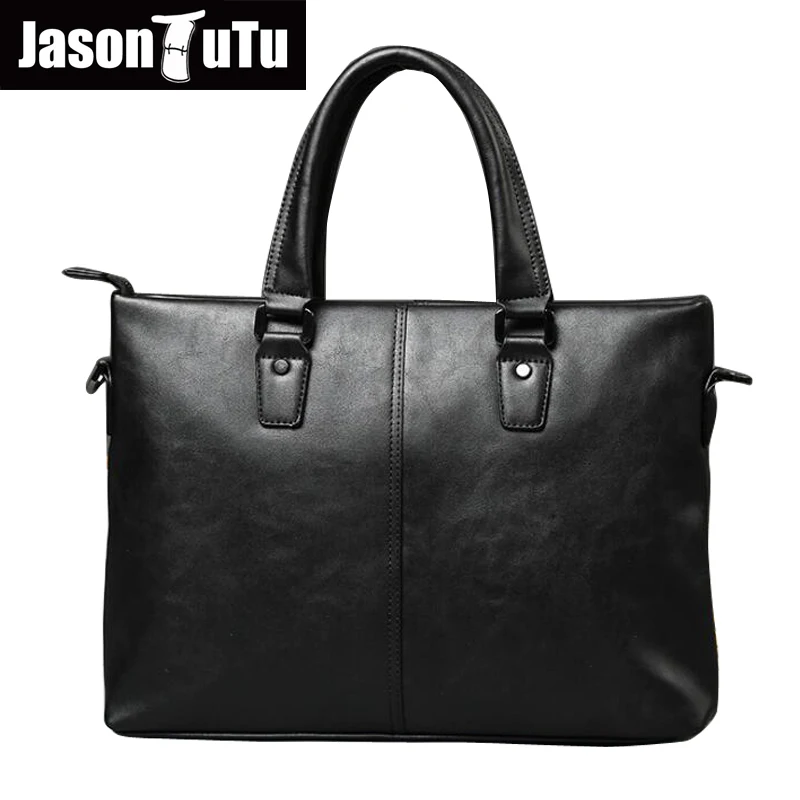 

JASON TUTU Good quality PU leather men bags crossbody bags for men Brown Black handbag Business Shoulder Bags Laptop bag B441