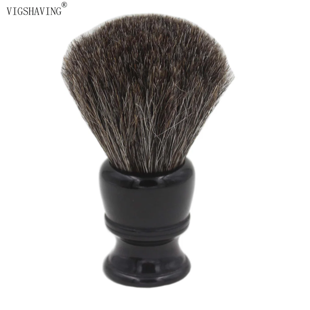 

24mm knot dia loft 55mm Resin black handle Horse hair men shave brush