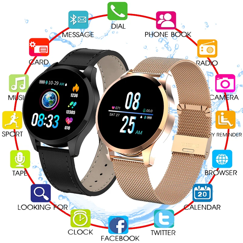 

2019 HOT Newwear Q9 Smart Watch Men Women Waterproof HR Sensor Blood Pressure Monitor Fashion Fitness Tracker Smartwatch VS Q8