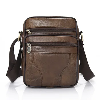 

Men'S Shoulder Bag Multifunction Casual Crossbody Messenger Bag Vintage Men Bag Brown