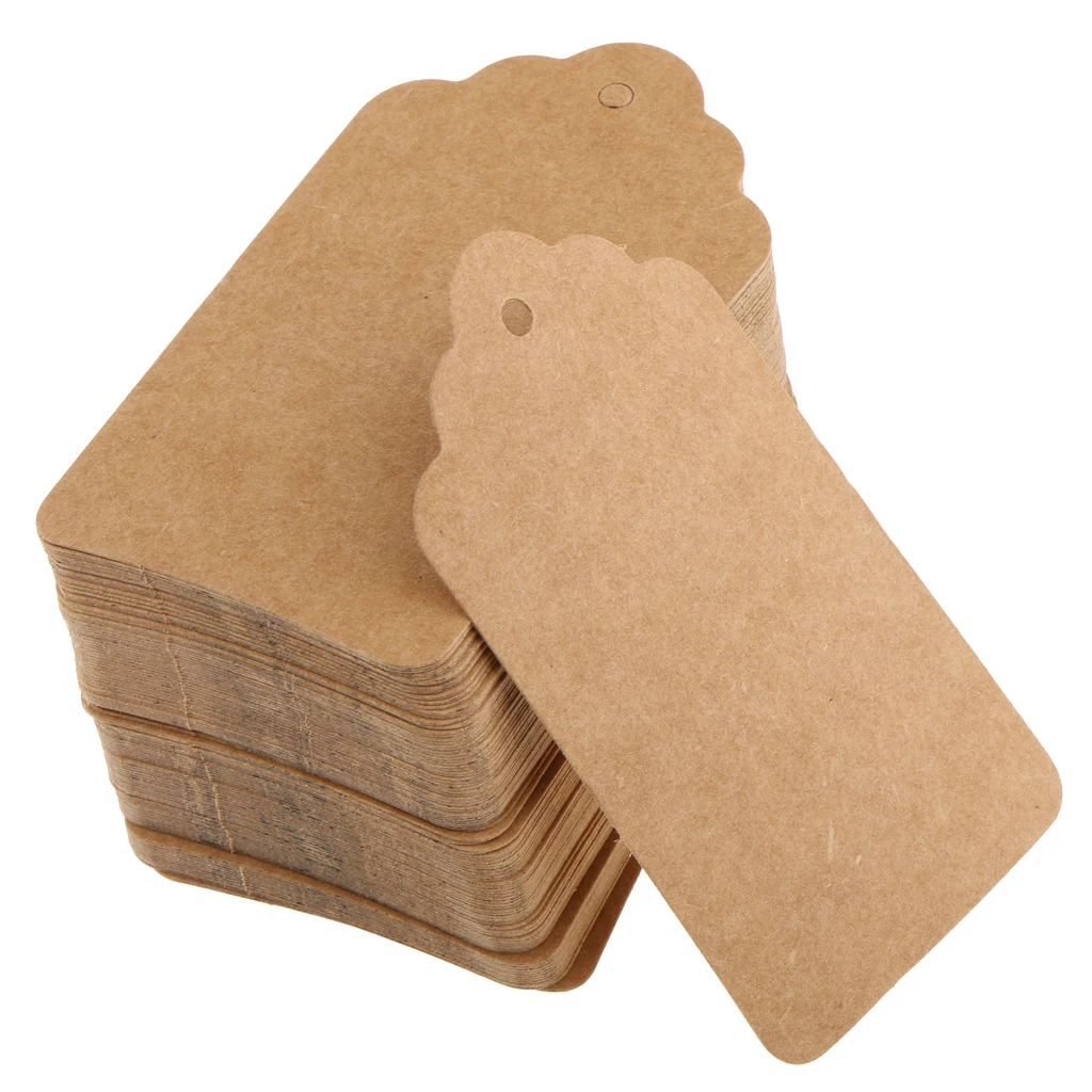 100pcs Christmas Gift Tag Kraft Paper Hanging Labels Wedding Wine Tags Décor