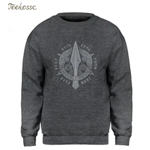 Odin Vikings толстовка мужская Viking Berserker стильная толстовка с круглым вырезом толстовки зима осень черная уличная крутая свободная Мужская s