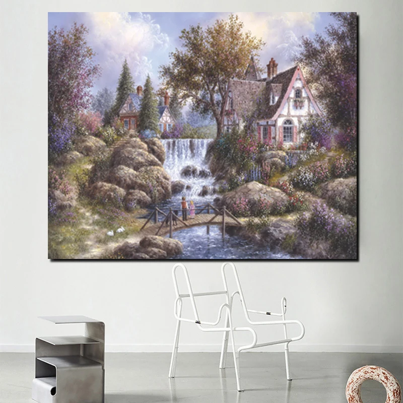 

1000 Parca Puzzle Sayfa By Thomas Kinkade Canvas Painting Prints Living Room Home Decoration Modern Wall Art Oil Painting Poster