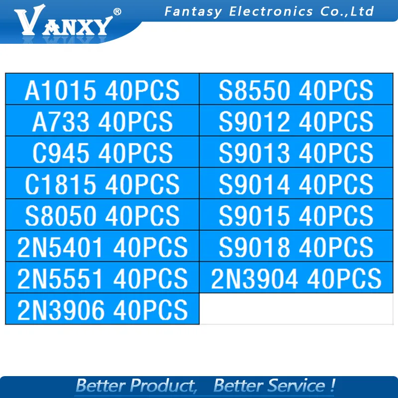 15 value 600pcs Transistor TO-92 Box Kit A1015 A733 C945 C1815 S8050 S8550 S9012 S9013 S9014 S9015 2N3904 2N3906 2N5401 2N5551 transistors kit