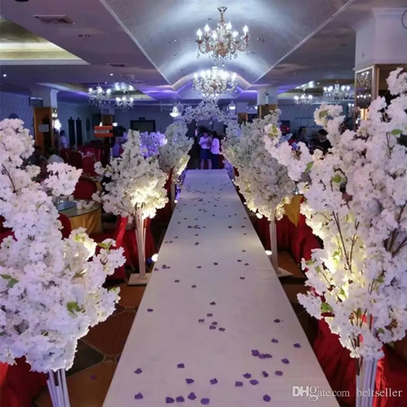 

5pcs 1.5M 5feet tall white Artificial Cherry Blossom Tree Roman Column Road Leads For Wedding Mall Opened Props