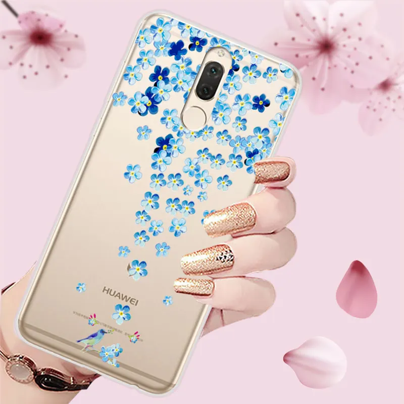 5.9 inch 3D Relief Phone Case Cover For Huawei Nova 2i Floral Cartoon Lace Soft TPU Covers Case For Huawei Nova 2i Coque Fundas