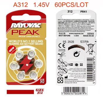 

Rayovac Peak 60 x Hearing Aid Batteries A312 312A ZA312 312 PR41 U
