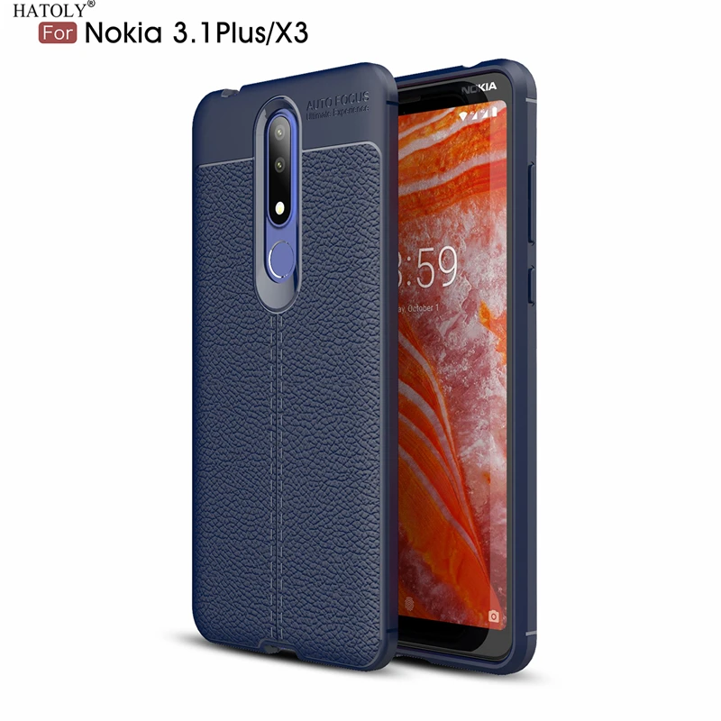 Чехол HATOLY для Nokia 3 1 Plus мягкие силиконовые чехлы из искусственной кожи и ТПУ Fundas TA