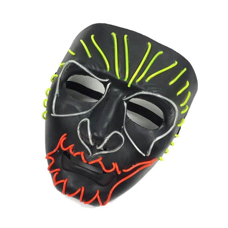 Дизайн волк EL Wire светильник маска верхняя половина лица покрыта для Хэллоуина Маскарад партии косплей костюм аксессуары