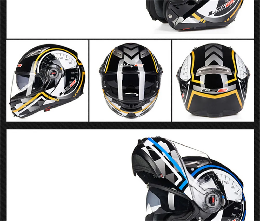LS2 FF370 модульный Filp up мотоциклетный шлем полный уход за кожей лица гоночный скутер Casco Moto Capacetes de Motociclista двойной козырек