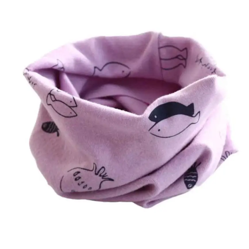 Мультяшный шарф, осенне-зимний хлопковый симпатичный шарф для маленьких мальчиков и девочек, хлопковые шейные шарфы с круглым кольцом, 40*37 см