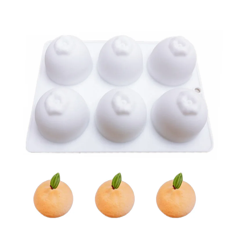Filbake 6 полости силикона 3D торта Формы для выпечки Fondant (сахарная) оранжевый трюфели