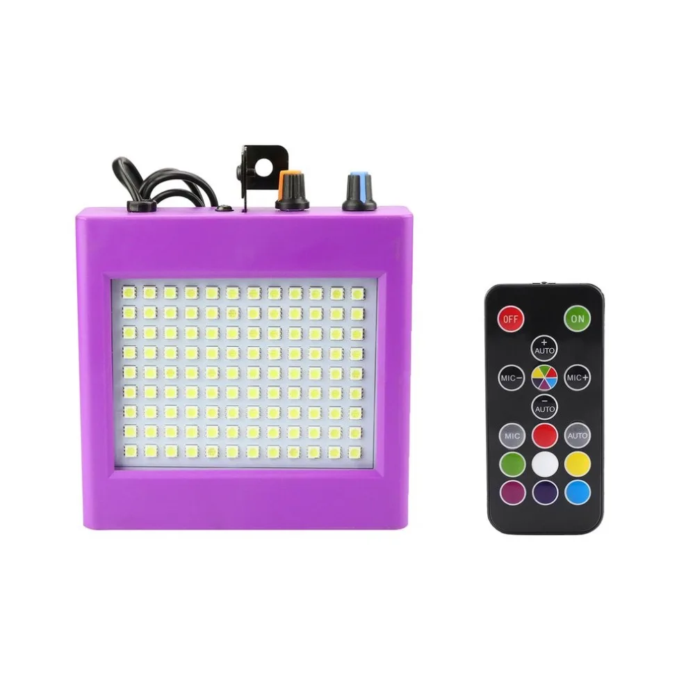 

Mini Sound Control LED Stage Lights Multicol 25W Lighting Special Effects Flash Lamp 108Patch Strobe Lights for Bar KTV Ballroom
