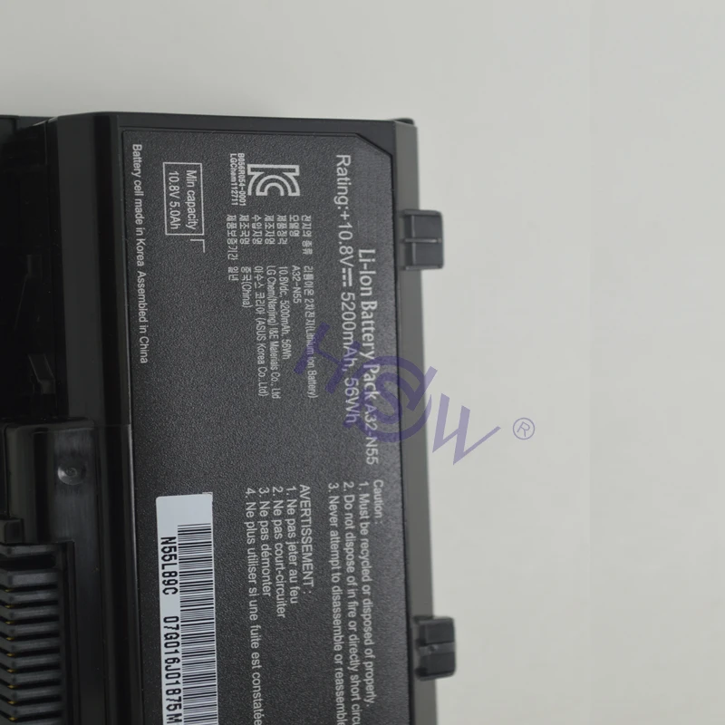 HSW аккумулятор для ноутбука ASUS A32-N55 07G016HY1875 N45 N45E N45S N45F N45J N45JC N45SJ N45SN N45SF N45SL акумуляторная батарея