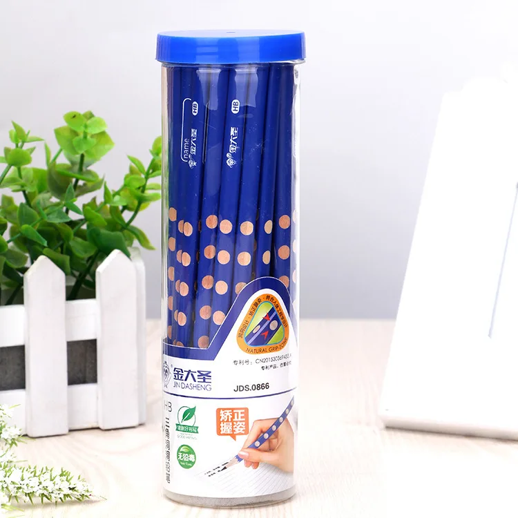 

stationery 36pcs pencils Triangular Hole Pencils Pupils Correct Pencil Holding Posture with Wooden Pencils gift set Wholesale