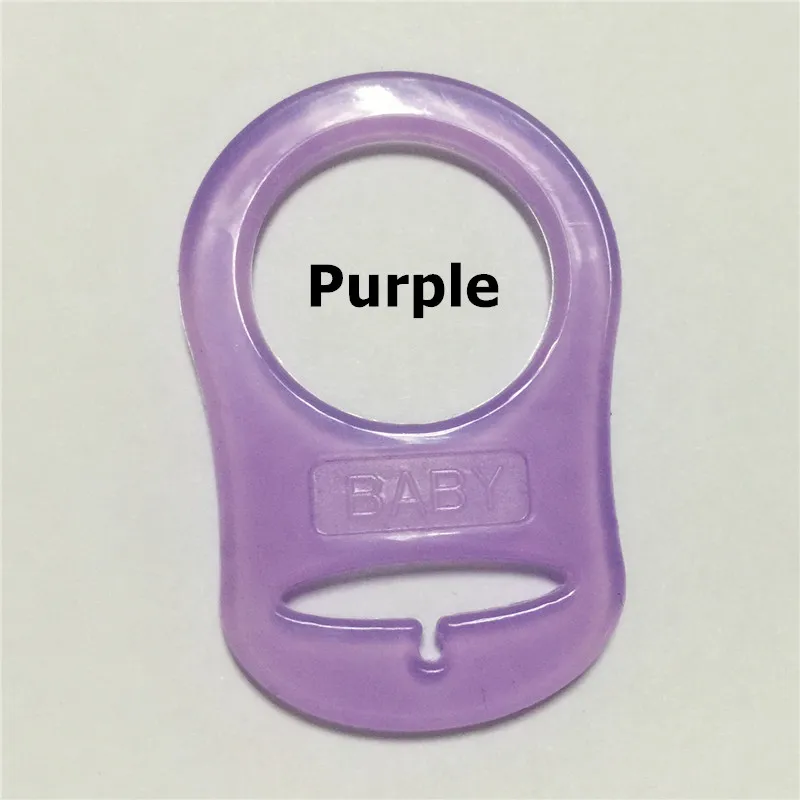 Chenkai 50 шт. без БФА, силиконовый держатель для пустышки, крепление мам, кольца для NUK, фиксатор, цепочка ручная работа, аксессуары для игрушек - Цвет: Purple