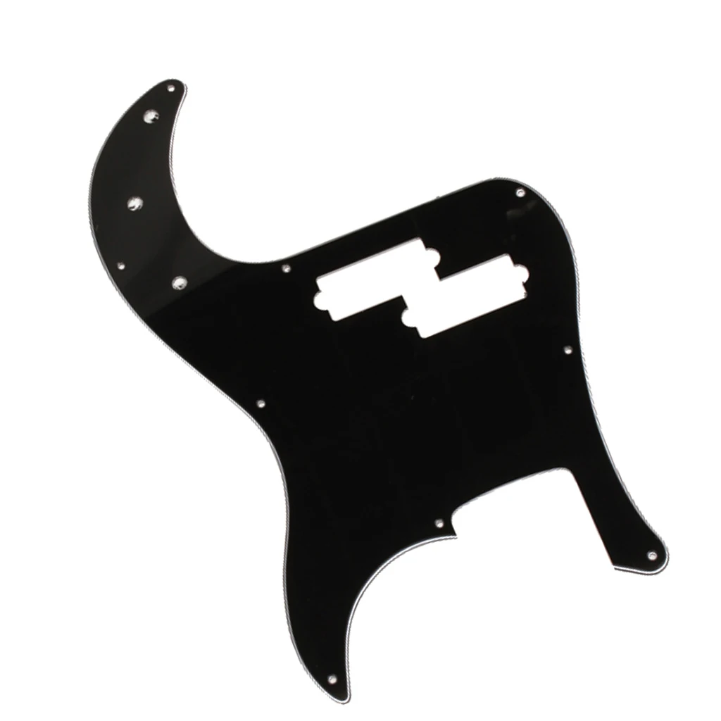 Black 3 Ply Pickguard for PB Precision Bass + 2pcs Thumb Rest Tug Bar Finger Pull for Electric Bass Replacement