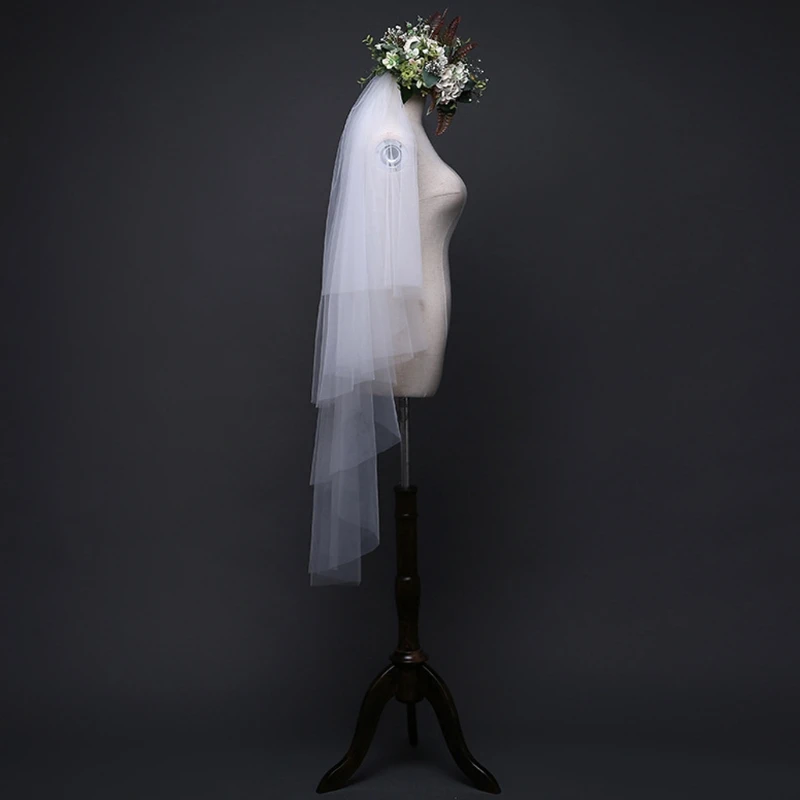 Женская Вуаль четыре слоя Свадебное платье лента из органзы Край Люкс Аксессуары для вуалей Гай