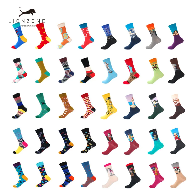 Брендовые качественные индивидуальные Дизайн Happy Socks Для мужчин/Для женщин носки контакт с клиентом Услуги перед заказом