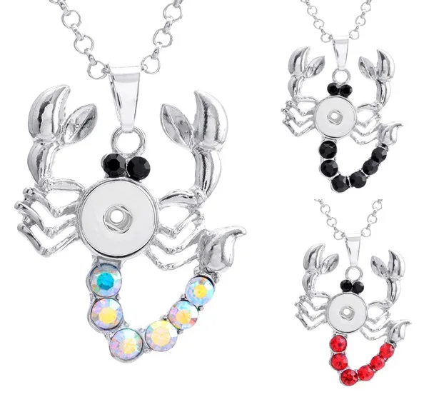 

Mix Colors 12pcs/lot Fashion Rhinestone Scorpion 12mm Snap Button Pendants For Women Girls Diy Snap Button Necklace Jewelry