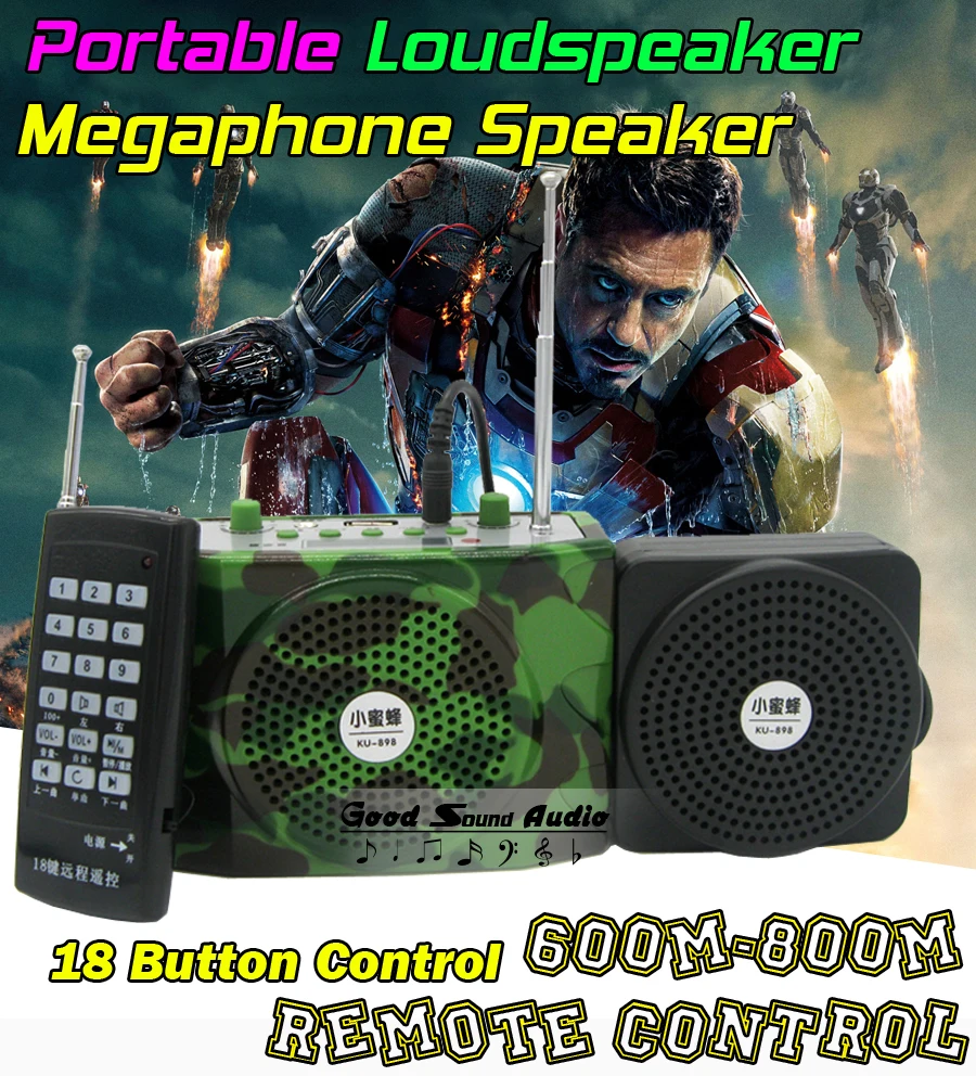 

Free Shipping Camo Portable USB Voice Amplifier Wireless FM Radio MP3 Player Stereo Music Loudspeaker With External Mini Speaker