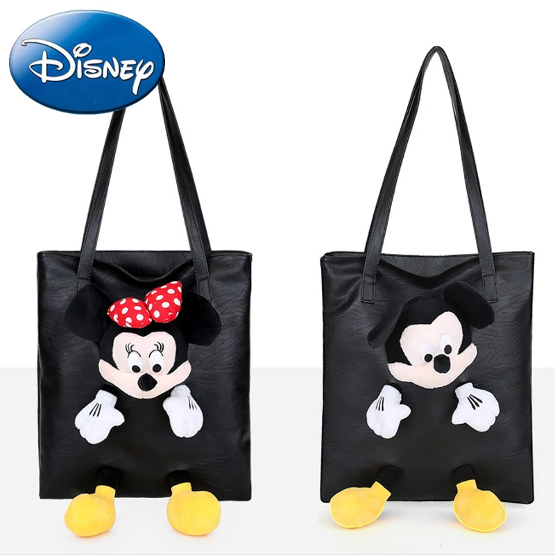 

Disney 2019 Mickey Minnie Bag Girl Women Bags Cartoon Tote Bag Lovely Shopping Pu Skin Wild Portable Backpack School Travel