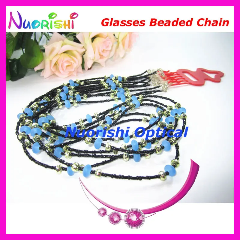 6pcsNiceBlackBeadedSteelWireRopeEyeglassSunglassEyewear