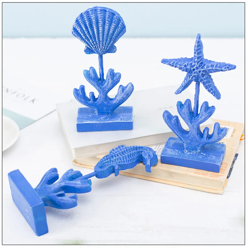 Mediterranean style resin starfish hippocampus scallop tabletop decoration home decoration wine cabinet set decor props