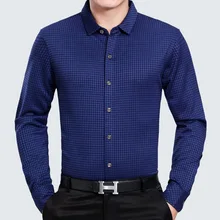 New Arrival 2018 Spring Business men s fashion Wool Polyester fiber Open Stitch Dress Shirts Mens