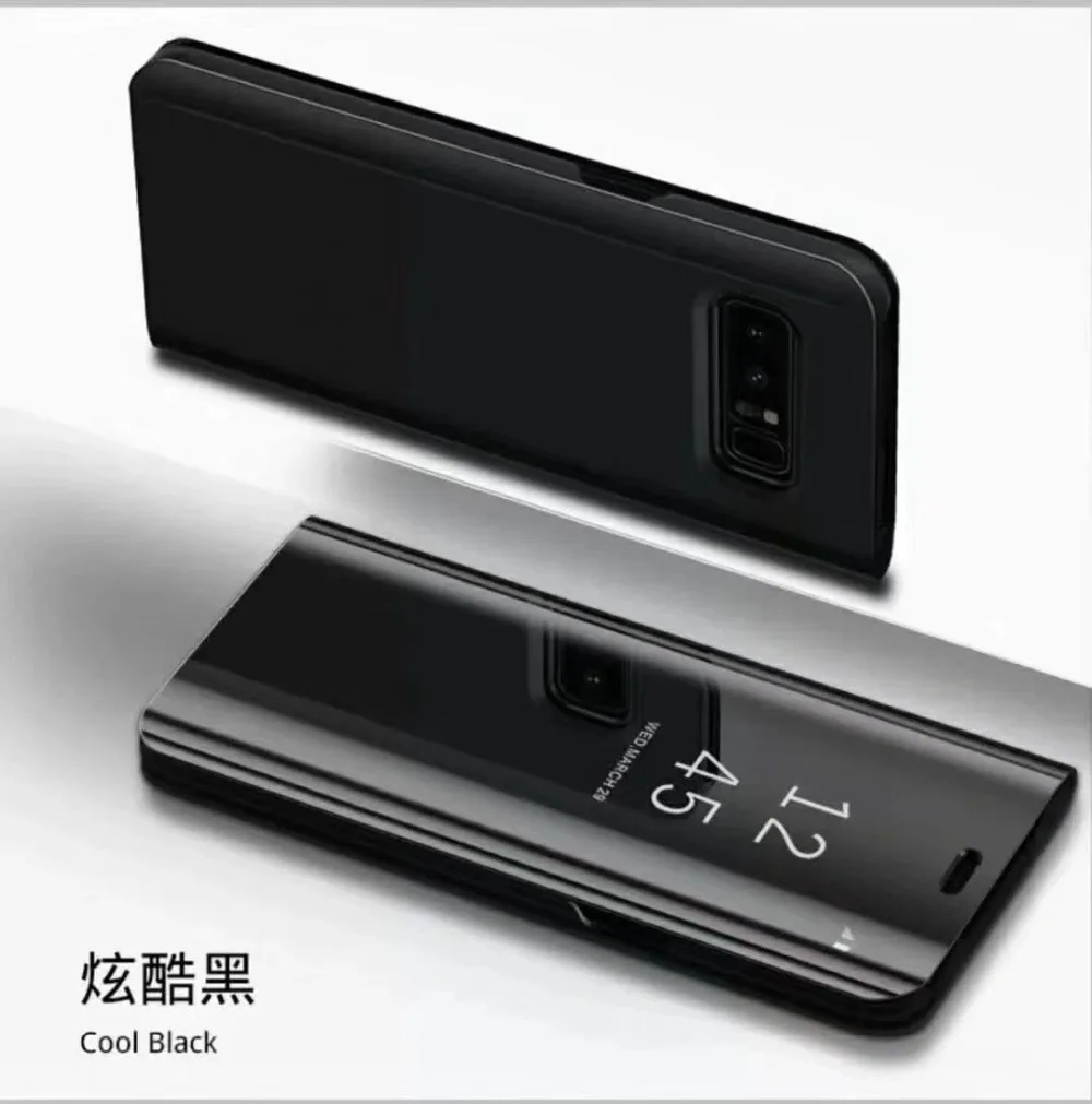 

For Samsung Galaxy S8 PLUS S9 S9 Plus View Mirror Flip Leather Stand Phone Cover Case