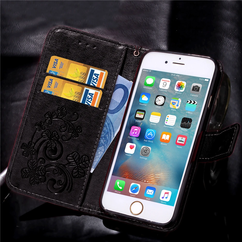 Принципиально Клевер Book Case для Apple iPhone 6 6S плюс кожаный чехол Luxry флип Капа
