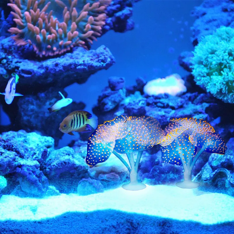 30OFF# присоска коралловый Водолей Искусственный коралловый силикон растение присоска орнамент водный пейзаж Декор аквариум аксессуары