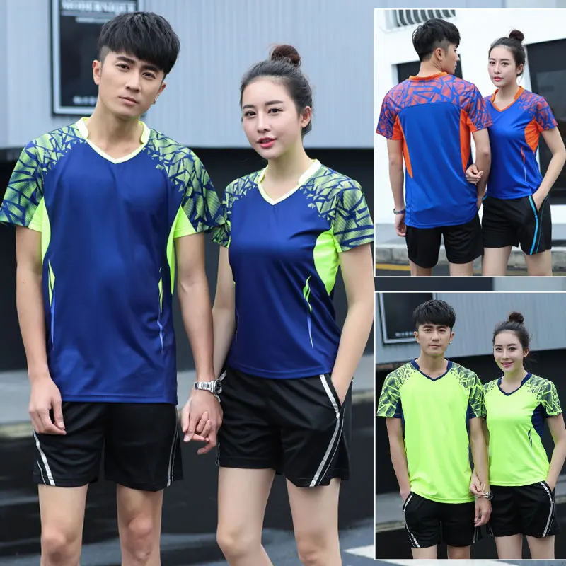 

Women/Men Breathable Set Volleyball Jerseys Badminton Uniforms Set Table Tennis Clothing Specific Team Game T Shirts&Shorts