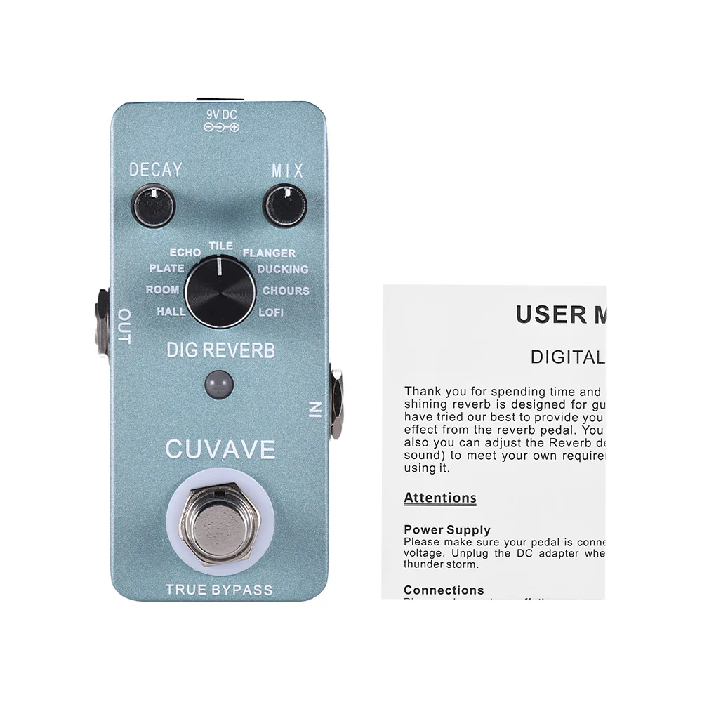 

Guitar Pedal Digital Reverb Guitar Effect Pedal 9 Reverb Types True Bypass Full Metal Shell Guitar Parts & Accessories