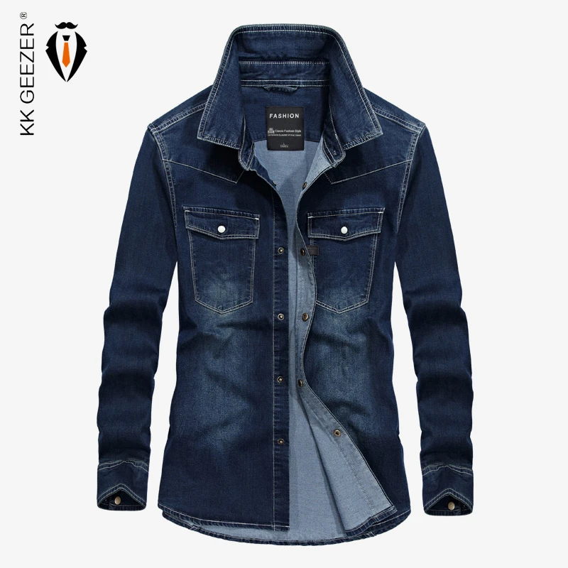 Lutratocro Mens Casual Slim Fit Hooded Long Sleeve Faded Denim Shirts Lutratocro Mens Casual Slim Fit Hooded Long Sleeve Faded Denim Shirts
