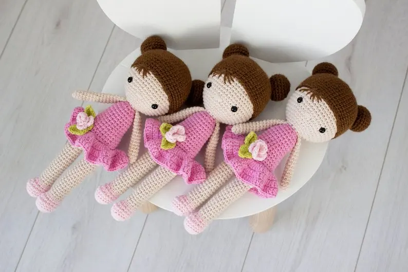 Вязаные игрушки кроше кукла амигуруми Девушка номер модели TS041319|Мягкие животные|