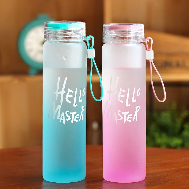480ml Glass Water Bottle Colorful Outdoor Travel Drinking Bottle with Rope High Borosilicate Glass Sports Bottle Gym Hiking Gifts (1)