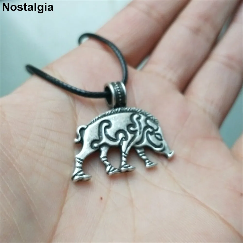 Ностальгия ирландские узлы свинья животное кулон Wicca Pagan амулеты и ожерелье
