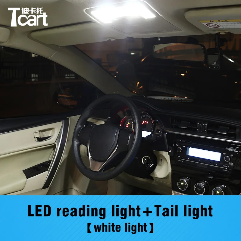 Us 8 69 15 Off Tcart 4pcs Led Interior Light For Toyota Corolla 2014 2015 2016 Error Free Dome Map Lights Trunk Lamps In Signal Lamp From