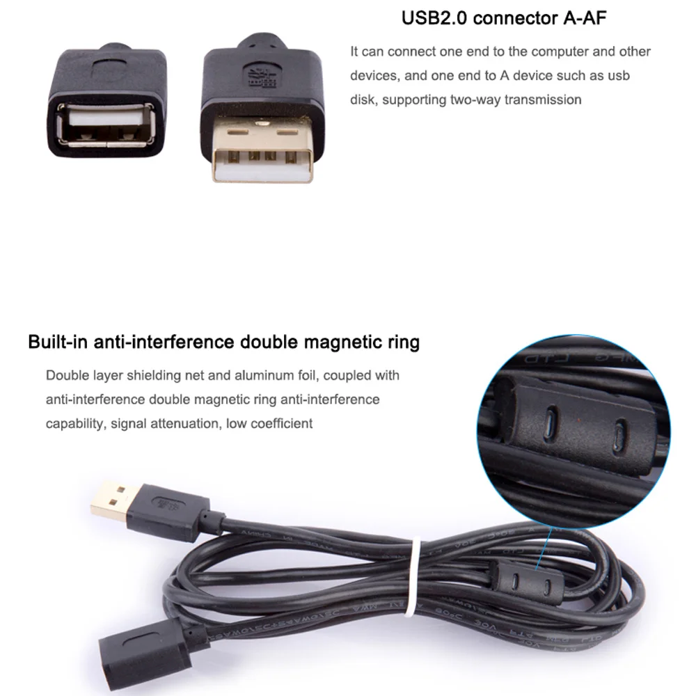 Кабель Удлинитель USB 2 0 1 м штекер гнездо|Кабели для MP3/MP4-плееров| |