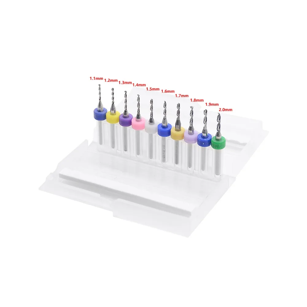 10 шт./компл. 0,1 мм-1,2 мм Высокое качество твердого сплава PCB печатная плата карбида Micro Сверла инструмент 0,1 мм 1,2 мм для SMT станок с ЧПУ