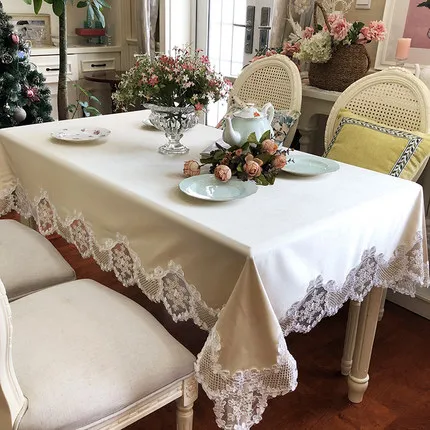 ZHUO MO European new lace edg Table Cloth Rectangular Table Cover for home Decoration Towel Home Textile Decorative Table Cloth