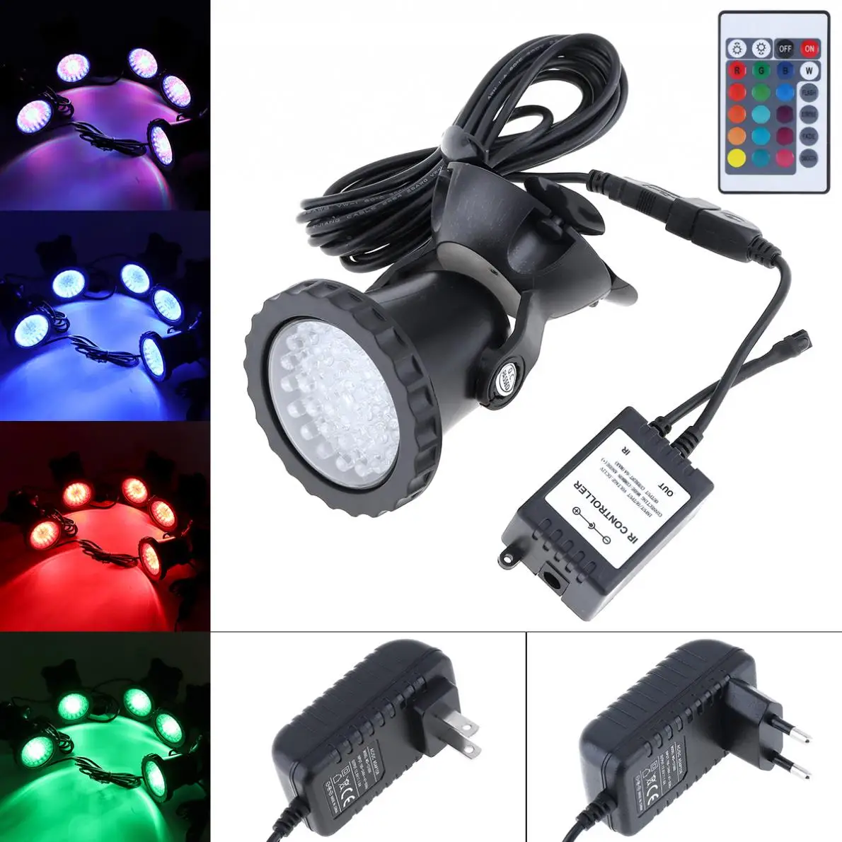 

36 LEDs Color Landscaping Spotlights Water Grass Fill Light with Remote Control and 16 Colors for Aquarium / Fish Tank Pool