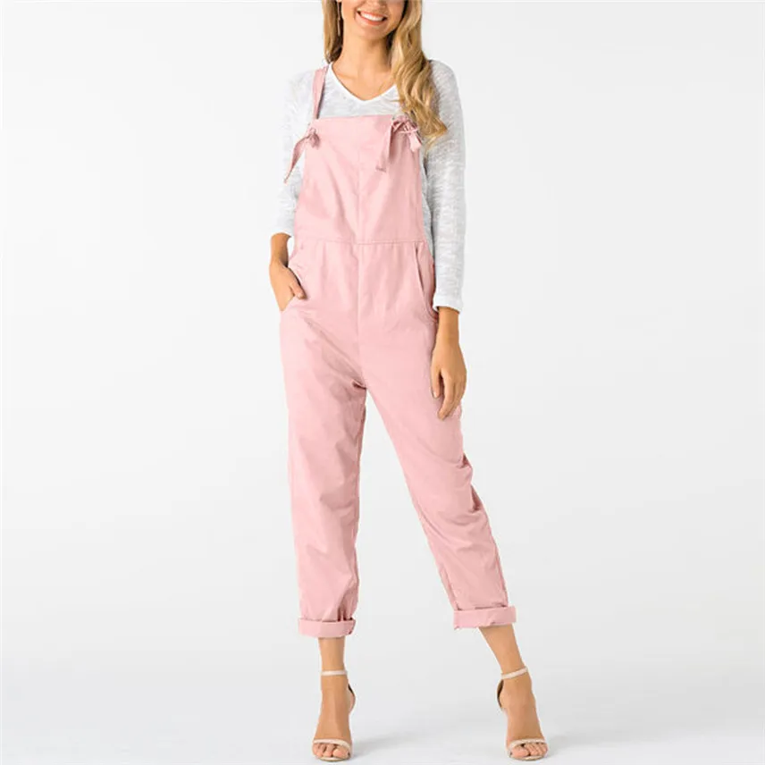 

SZYADEOU Women Loose Dungarees Loose Long Pockets Rompers Jumpsuit Pants Trousers Dropshipping body feminino para mulheres Y*