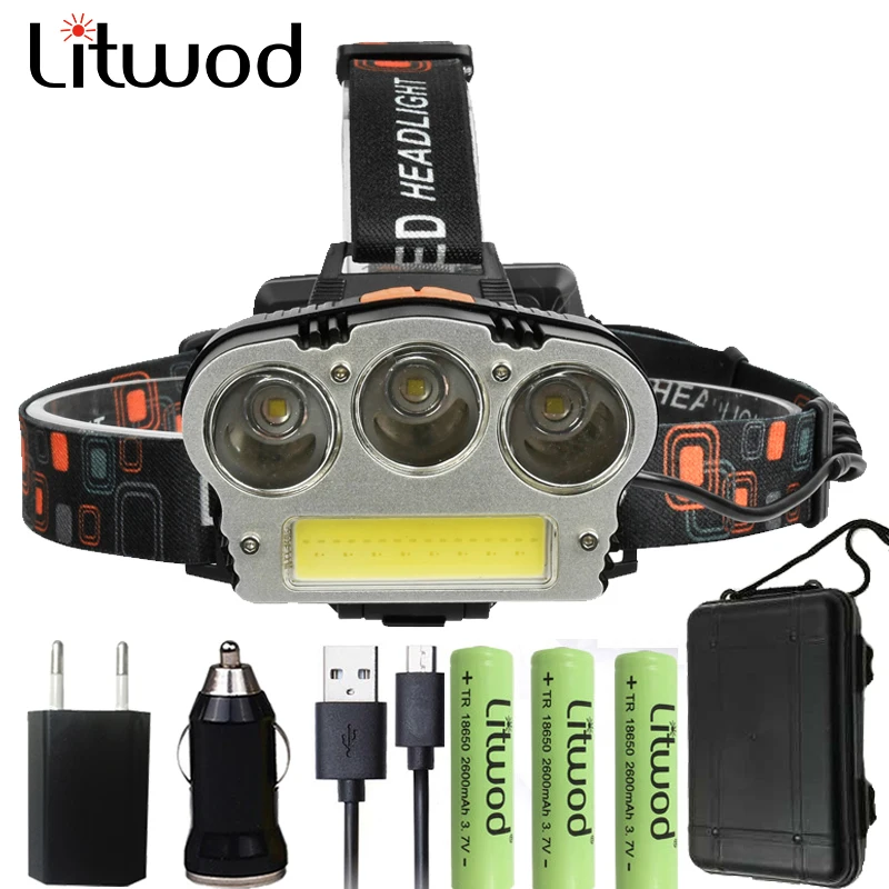 Z20 CREE XHP70 Мощный светодиодный налобный фонарь с функцией PowerBank 7800mAh USB внешний